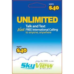 SKYVIEW WIRELESS MINUTES, REFILL, TOP UP, RECHARGE, PREPAID 