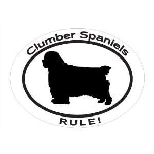 dog silhouette and statement CLUMBER SPANIELS RULE Show your support 