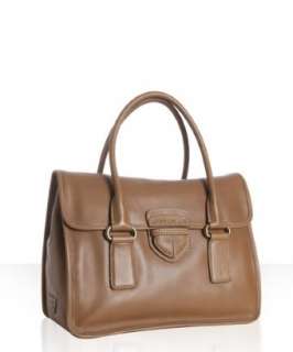 Prada cinnamon calfskin leather flap front tote   