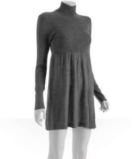 Magaschoni flint silk cashmere turtleneck babydoll sweater dress 