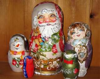 The first doll is Father Christmas or Father Frost (Ded Moroz) as 