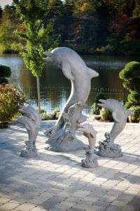 65 STANDING DOLPHIN cement outdoor garden statue  