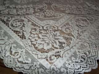 IVORY CREME OFF WHITE SQUARE DOILY TABLECLOTH TABLE CLOTH FLORAL 36 X 