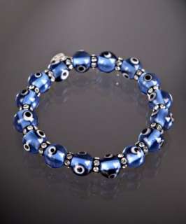 style #312581901 royal blue glass Luckeye crystal stretch bracelet