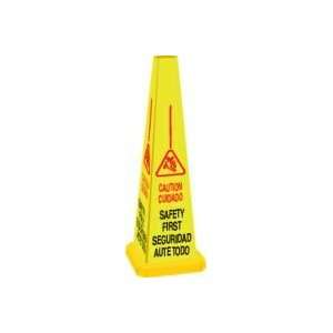  CAUTION SAFETY FIRST Bilingual Quad Warning Safety Cone 35 