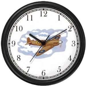  British Spitfire, WWll Fighter Plane Wall Clock by 