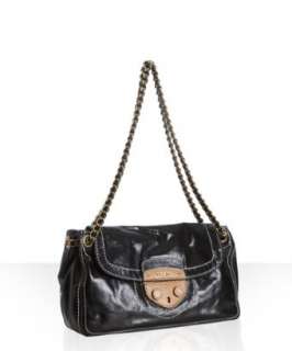 Prada black Vitello Shine leather shoulder bag   