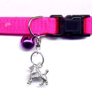  Pink Poodle Safety Collar with Sterling Silver Charm 