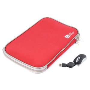 Red 16 Neoprene Laptop Zip Case With USB Mini Mouse (Fits Acer Aspire 