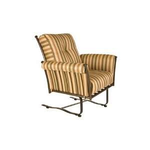 OW Lee Vista Wrought Iron Cushion Arm Spring Patio Lounge Chair Copper 