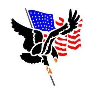  Tattoo Stencil   Eagle w/Flag   #L111 Health & Personal 