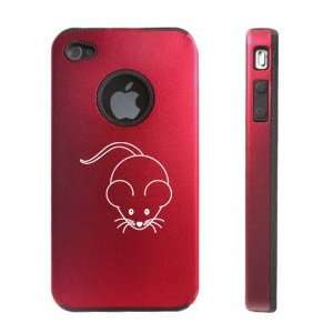  Apple iPhone 4 4S 4G Red D588 Aluminum & Silicone Case 