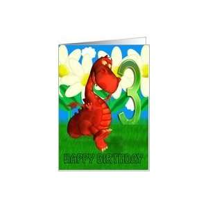 Red dragon dancing in the Garden Birthday Card Card  Toys & Games 