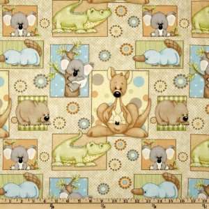  44 Wide Down Under Animal Patches Natural Fabric By The 