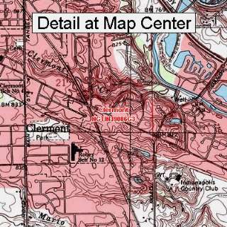  USGS Topographic Quadrangle Map   Clermont, Indiana 