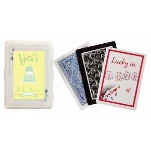 Wedding Favors Yellow Wedding Cake Design Personalized Playing Card 