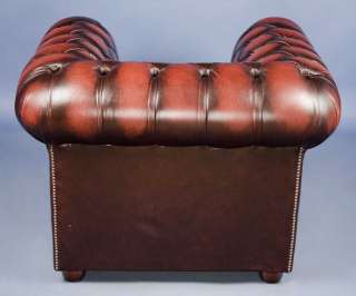 Antique Style English Leather Chesterfield Club Chair  