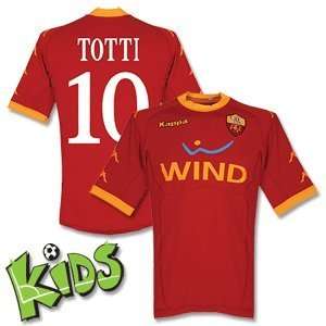 10 11 AS Roma Home Jersey + Totti 10 (Fan Style)   Boys  