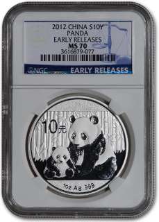   Panda (1 oz) 10 Yn   NGC MS70   Early Releases   Blue Label  