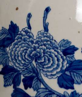 ANTIQUE CHINA PHOENIX FLOWER BLUE AND WHITE GLAZE LARGE PORCELAIN VASE 
