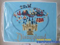 Disney Disneyland Map 50th Art SHAG Display Wood 4 Folding TV Trays 