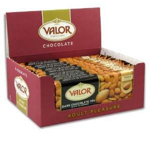 Valor Chocolate Bars   70% Dark Almond Grocery & Gourmet Food