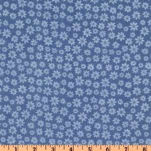  44 Wide Jolie Fleur Shirting Floral White/Blue Fabric By 