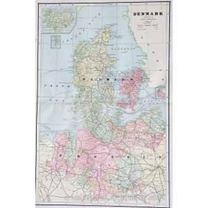  Peoples Map of Denmark and Prussia (1887) Office 