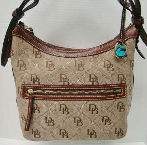   SIGNATURE DB QUILTED MONOGRAM LOGO CANVAS BAG PURSE TOTE HOBO  