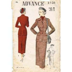  Advance 5131 Vintage Sewing Pattern Womens Suit Jacket 