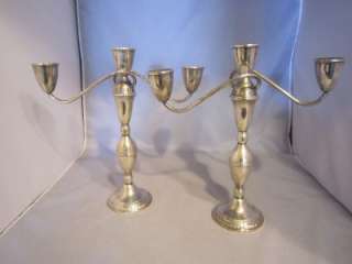 Antique Pair of Duchin Creation Sterling Silver Candelabras Weighted 
