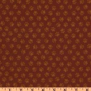  43 Wide Poky Little Puppy Flannel Paws Rust Fabric By 