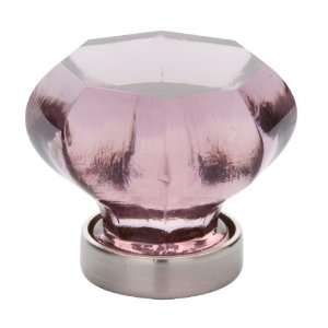 Emtek 86023 Satin Nickel   Old Town 1 Violet Crystal Cabinet Knob wit