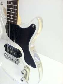 NEW CLEAR BLACK WHITE ACRYLIC ELECTRIC ROCK GUITAR ~ Makes a Great 