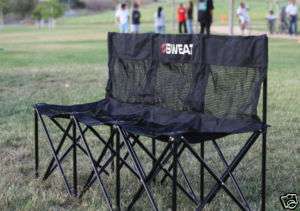 Seat Folding Bench Chair w/ Back and Mesh  