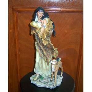   Indian Mother, Baby and Deer Statue Figurine    16