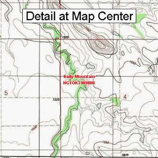  USGS Topographic Quadrangle Map   Bally Mountain, Oklahoma 