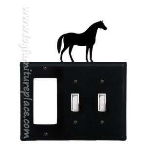  Wrought Iron Horse Triple GFI/Switch/Switch Cover