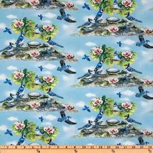  44 Wide Feathered Friends Blue Jays Blue Fabric By The 