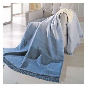  Ibena Blue Stripe Blanket with Fringe 1320 600