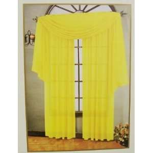   Yellow Elegant Voile Curtain Panel (60 X 90) Celine 
