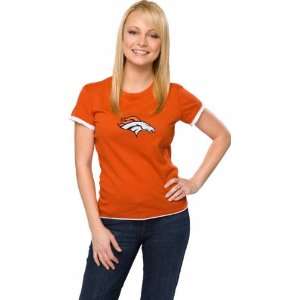  Denver Broncos Womens Orange Logo Premier Too Cap Sleeve 