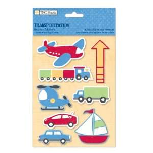  Transportation Bouncy Stickers 4 1/2 Inch by 6 Inch Sheet 