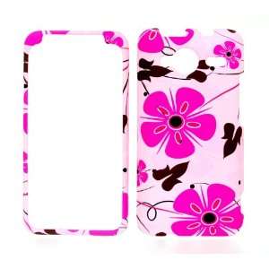  Pink Flower Rubberized Snap on Hard Protective Cover Case 