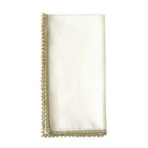  Set of 4 Linen and Crochet Border Napkin