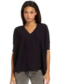 Agave Denim   Poncho Style Jersey Top/Dark Purple