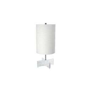 Rosco Table Lamp   30 White Acrylic Base and 12x12x18 Retro White 
