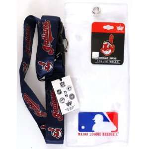  Cleveland Indians Lanyard with Ticket Holder and Logo Pin 