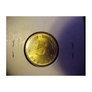   1950 D West German Golden 5 Pfennig    GEM BU 