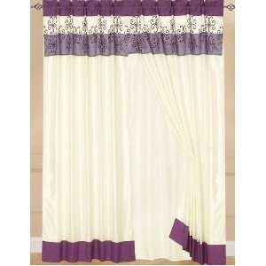   Luxury Curtain Set Purple w/Drapes/Valance